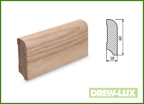 Listwa przypodłogowa jesion 6,0 x 1,8 (2-2,45)